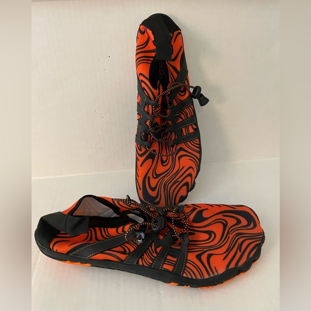 Kemisant Orange and Black Barefoot Water Shoes, Size EU47US13